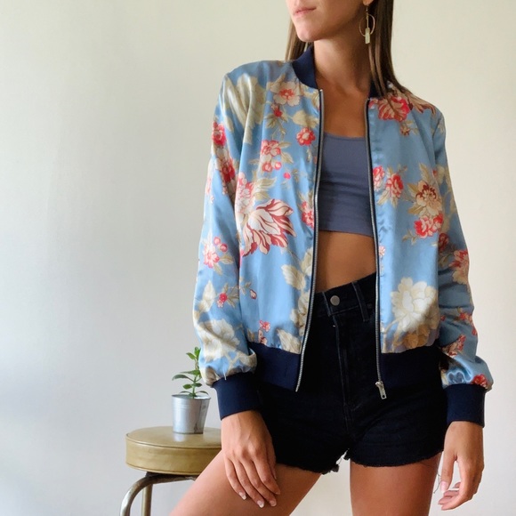 Jackets & Blazers - Floral Bomber Jacket